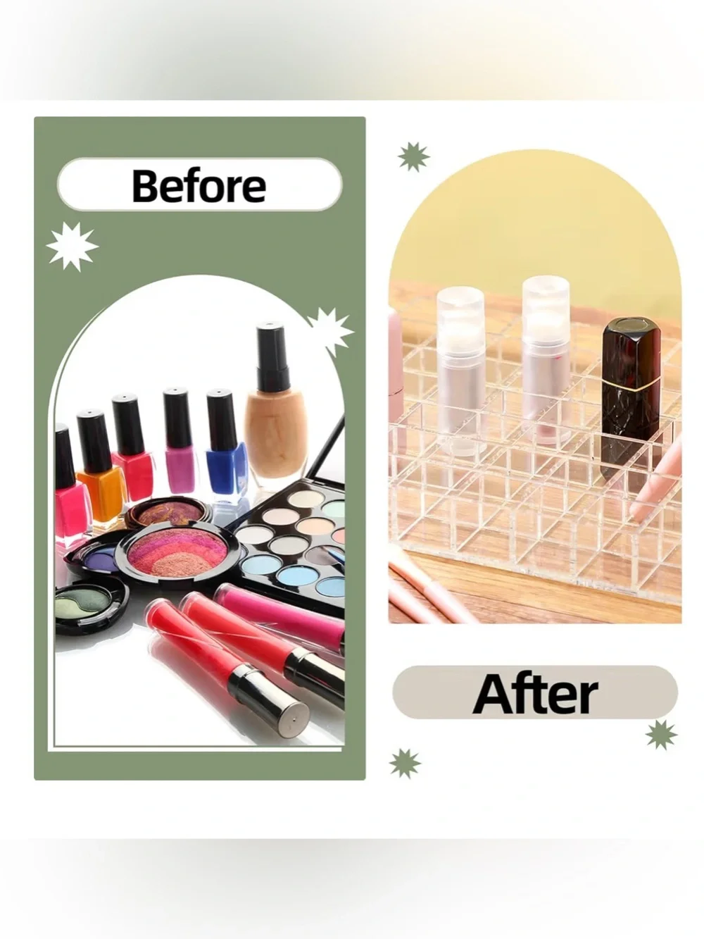 Lipstick Holder Clear Acrylic Organizer Makeup Lip Gloss Organizer